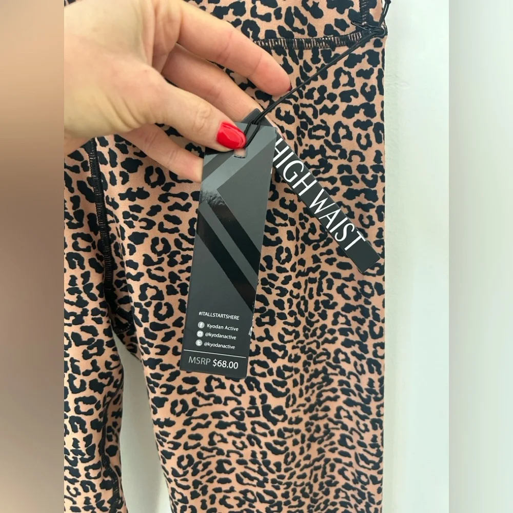 NWT Kyoden Leopard Print High-Waist Leggings size small - Picture 5 of 10